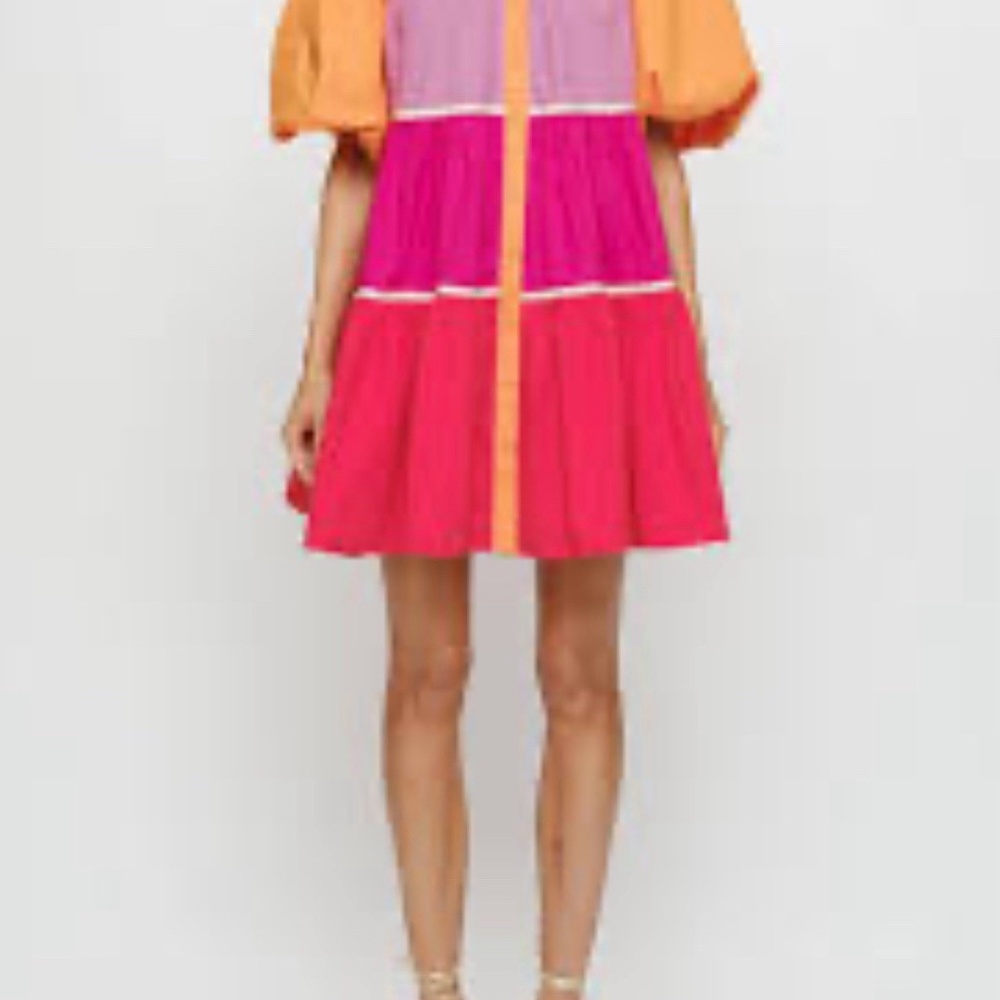 Share Sofie the Label AVARA Black Sz. Med. S/S Black Dress w/ White Trim Ties - - Picture 16 of 16